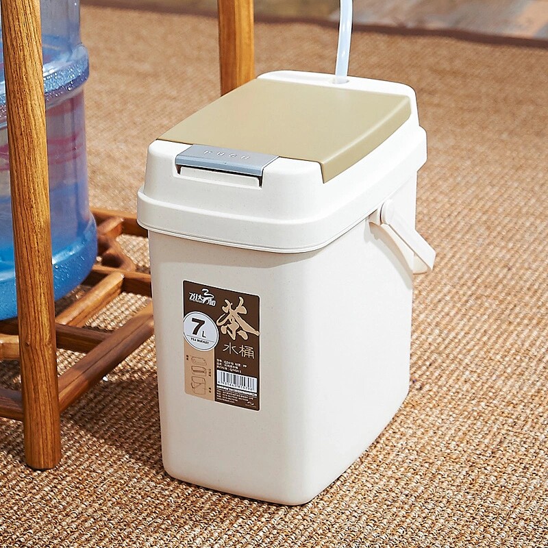茶台朔料倒茶水茶渣桶 废水桶茶水桶 H过虑排水垃圾桶带盖茶具配