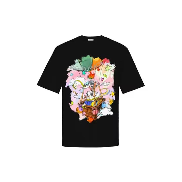 卡通热气球字母反光短袖T恤女