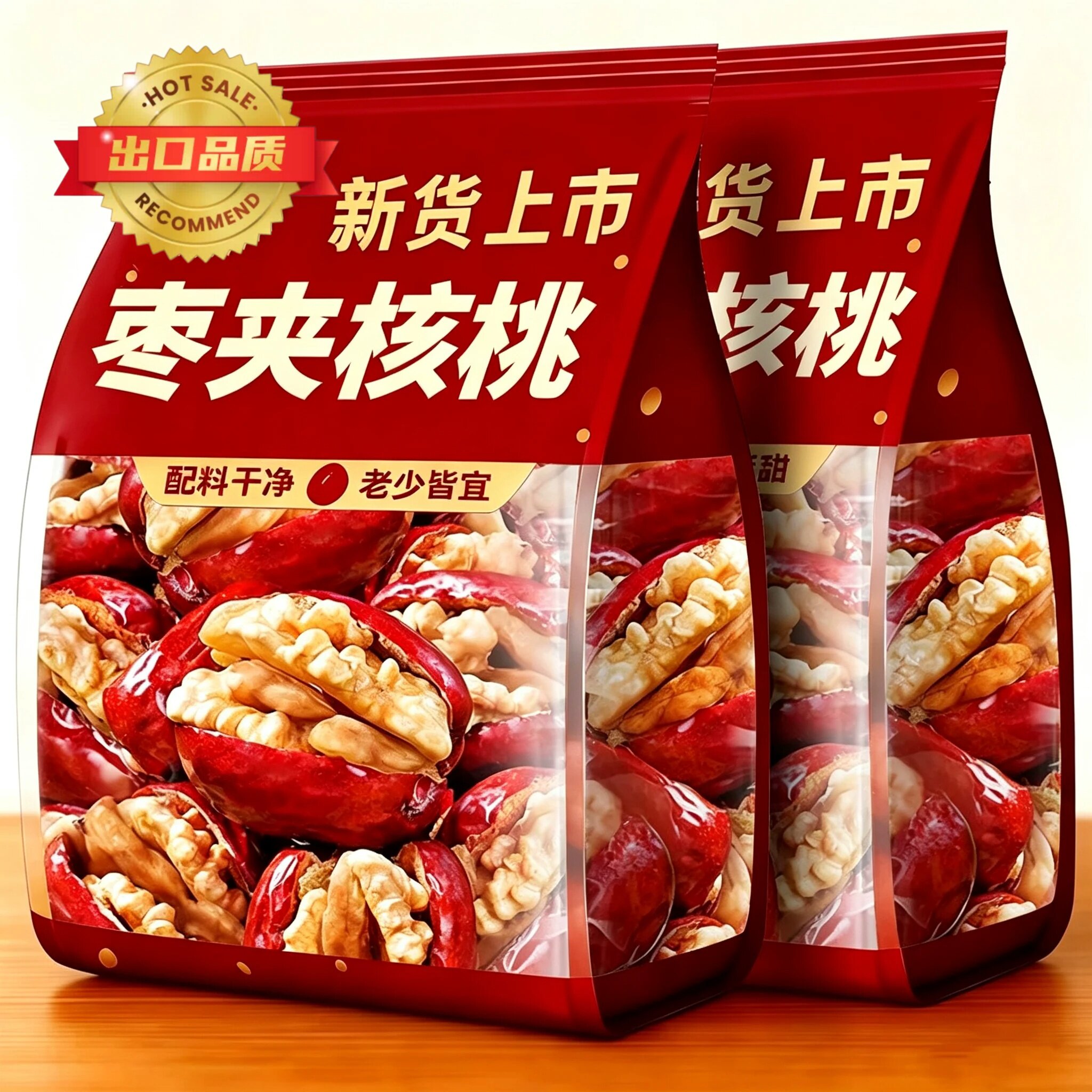 枣夹核桃仁独立小包装新疆特产灰枣红枣官方旗舰店去核无核孕妇