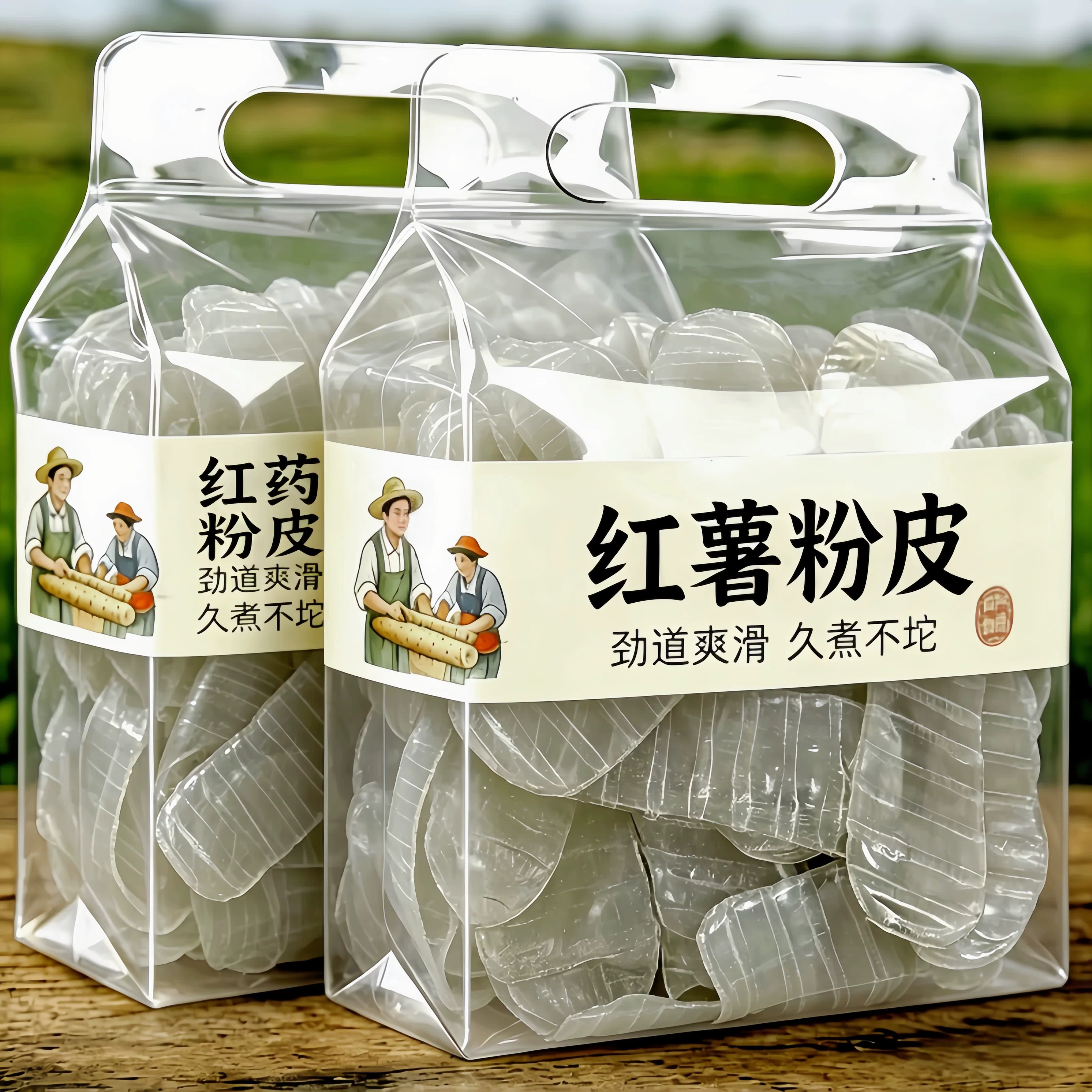 红薯粉皮纯手工无添加官方旗舰店山东特产宽粉苕皮干货粉丝凉拌