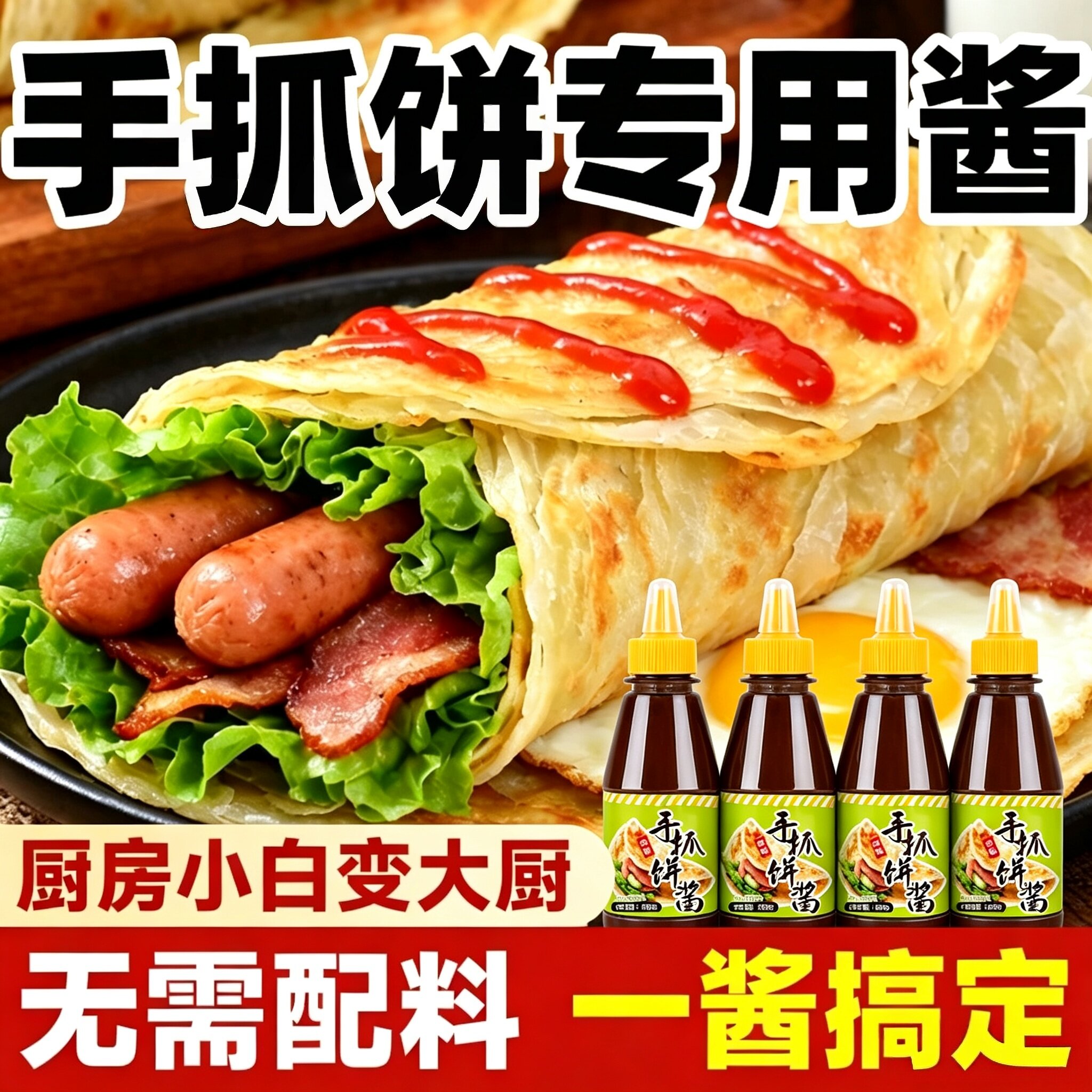手抓饼酱0添加儿童无添加官方旗舰店正品原味香辣煎饼果子烤冷面图片