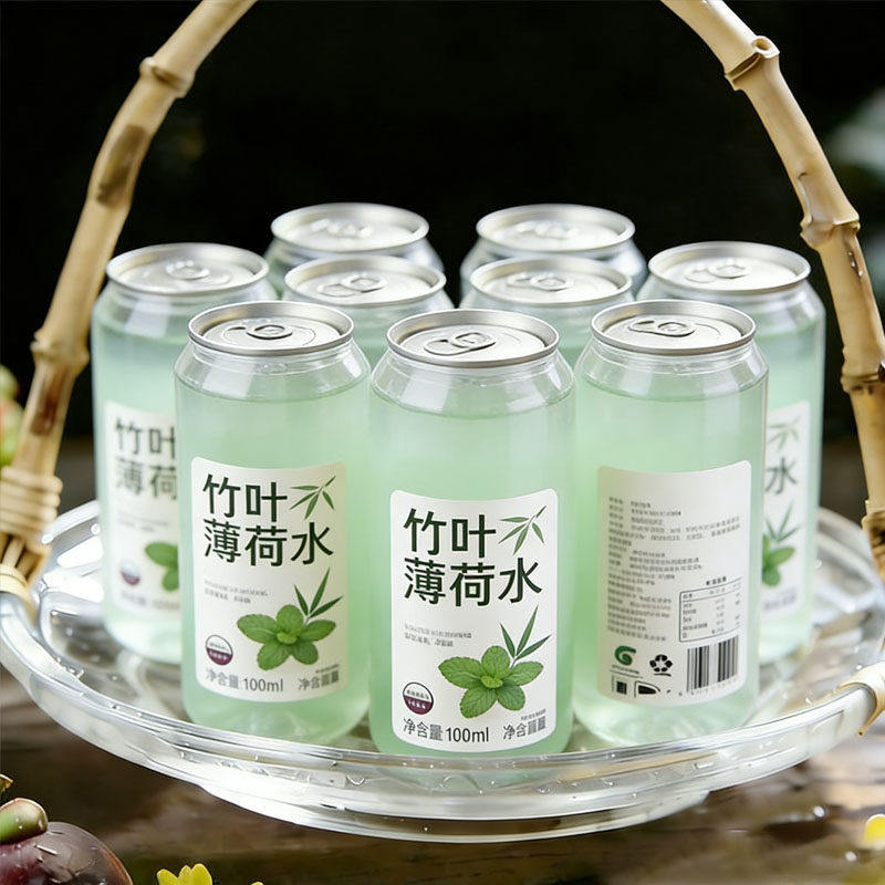 竹叶薄荷水官方旗舰店正品苏打薄荷矿泉水无添加薄荷柠檬果汁饮料