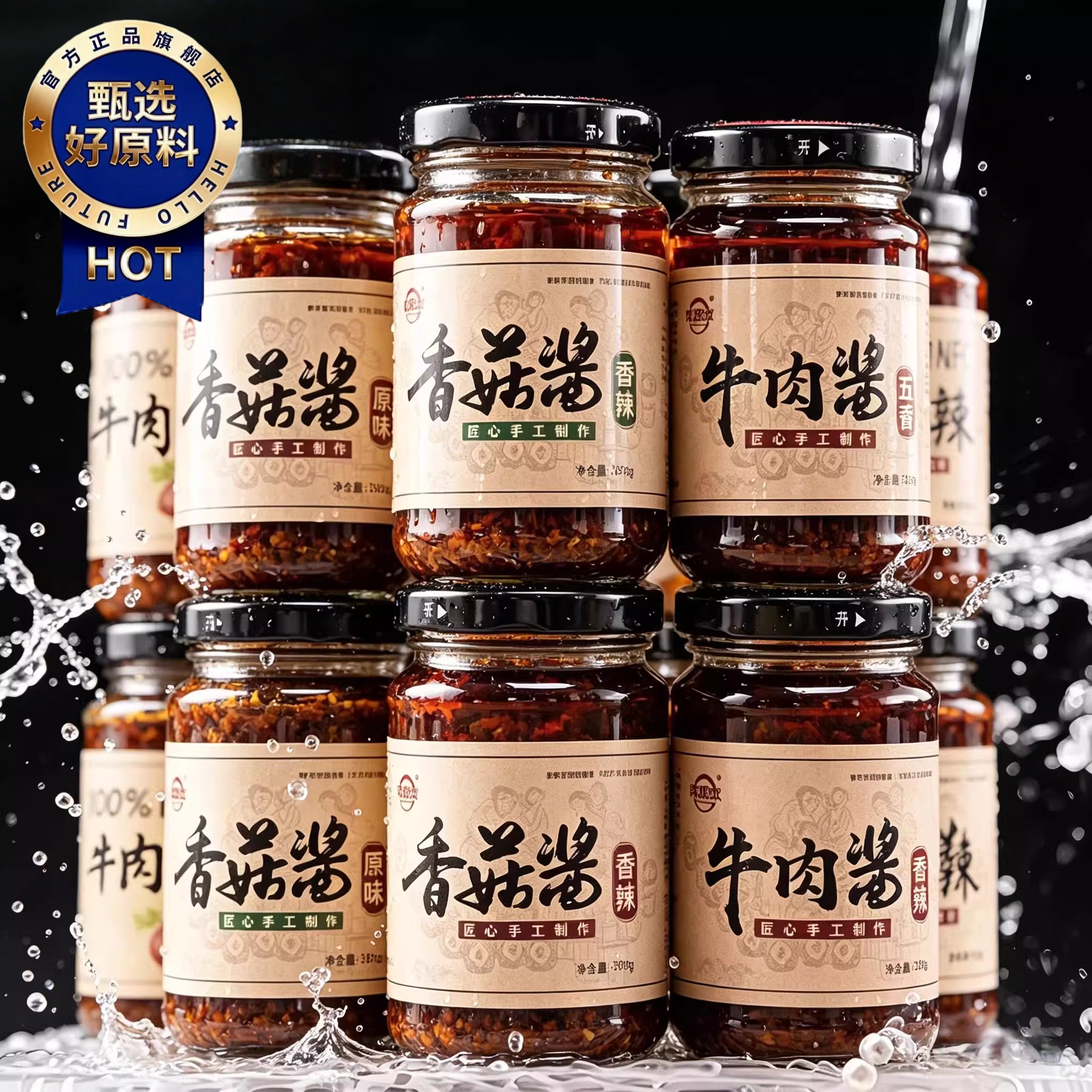 央妈推荐牛肉酱拌面香菇下饭菜面条拌饭神器香辣椒调料官方旗舰店