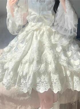 网纱内搭Lolita洛丽塔网纱雀之羽打底衫蕾丝上衣cla系优雅超仙