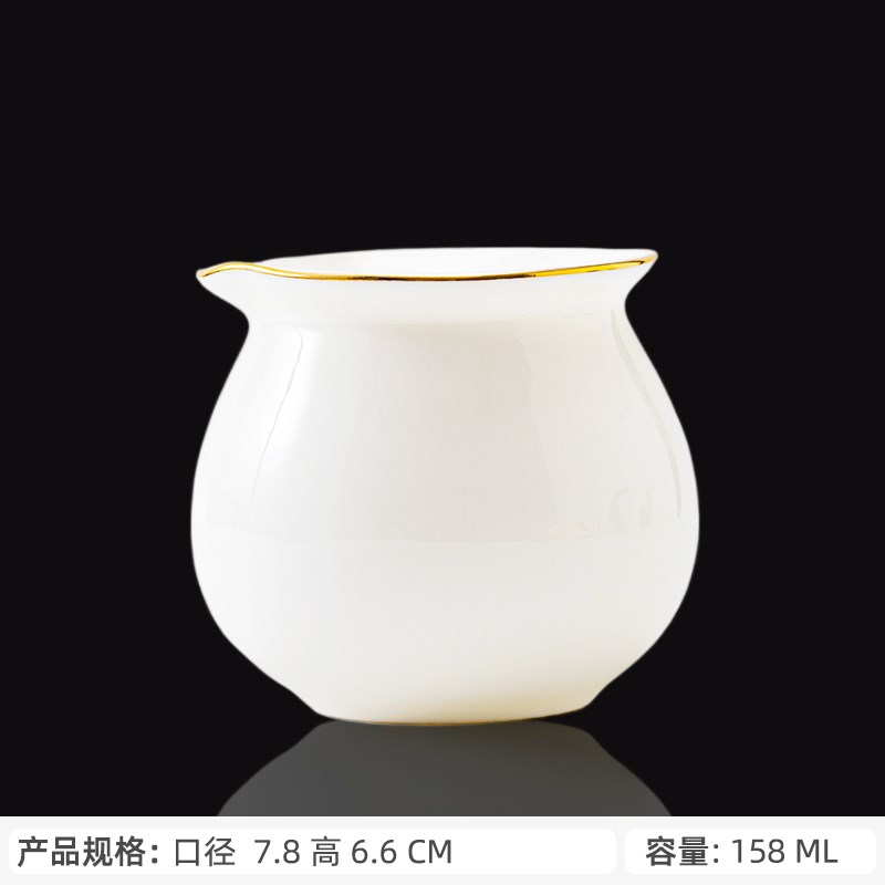现货速发白瓷茶具公道杯分茶器茶杯茶海玻璃盖碗羊脂玉瓷公杯过滤