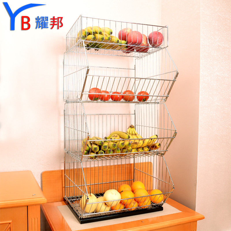 现货速发电镀斜口篮货架零食超市货架便利店多功能自由组合收纳整