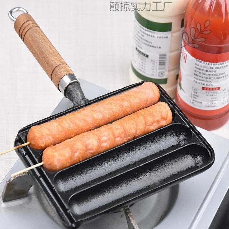 现货速发家用烤肠锅烤肠模具烤盘烤鱼豆腐烤章鱼小丸子烤肠机家用