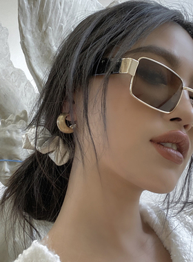 速发街方形墨对时尚长拍蹦迪扮酷派镜复古男太镜