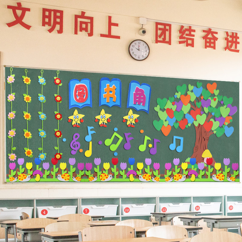 速发小学教室黑板文布置报料班级材化墙面装饰创意墙贴墙纸自粘泡