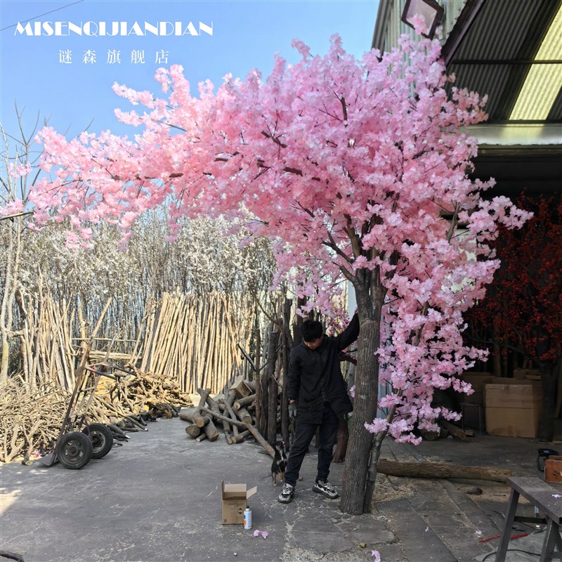 速发仿真树桃花树许愿树室内装饰大型假桃树商场酒店婚庆摆设造景