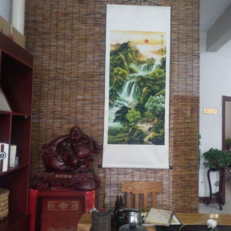 速发碳化芦苇帘子草帘遮卷光隔断吊顶墙饰复古装面遮帘竹帘苇帘
