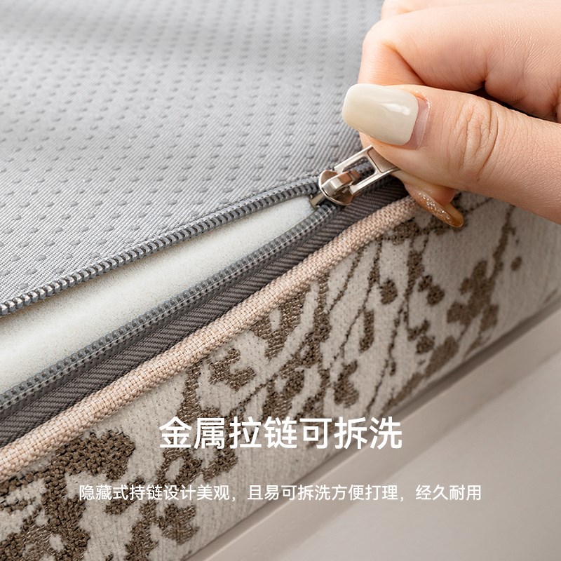 速发法式复古印花飘窗垫窗台垫2024新款高级感椰棕乳胶台坐垫子