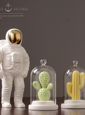 速发简约航天员摆件创意式透明玻家摆卧室房间璃居装饰品罩设
