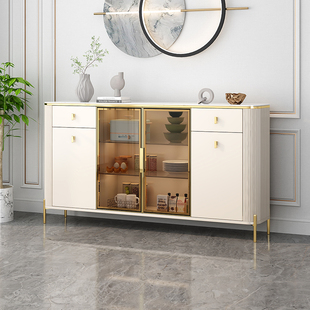 速发轻奢岩板台面餐边墙简约多功能玄物柜置关柜客厅餐厅靠柜碗柜