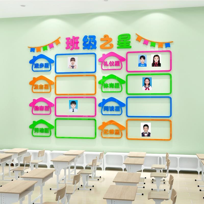 速发班级布置教室装饰每周学习进步之星墙贴小学生评比栏文化照片