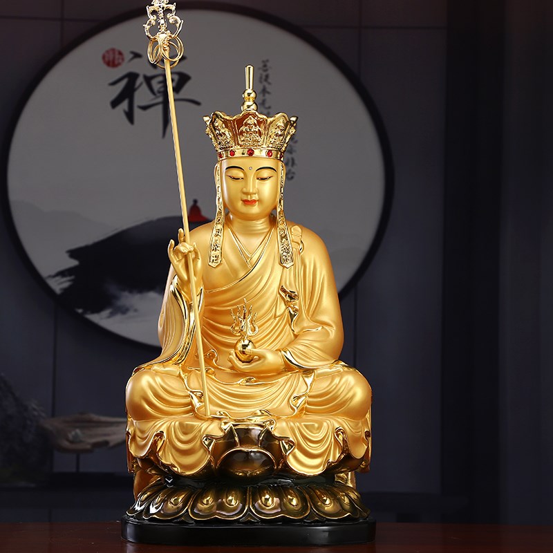现货速发纯铜彩绘娑婆三圣佛像家用供奉释迦牟尼佛观音佛像地藏王
