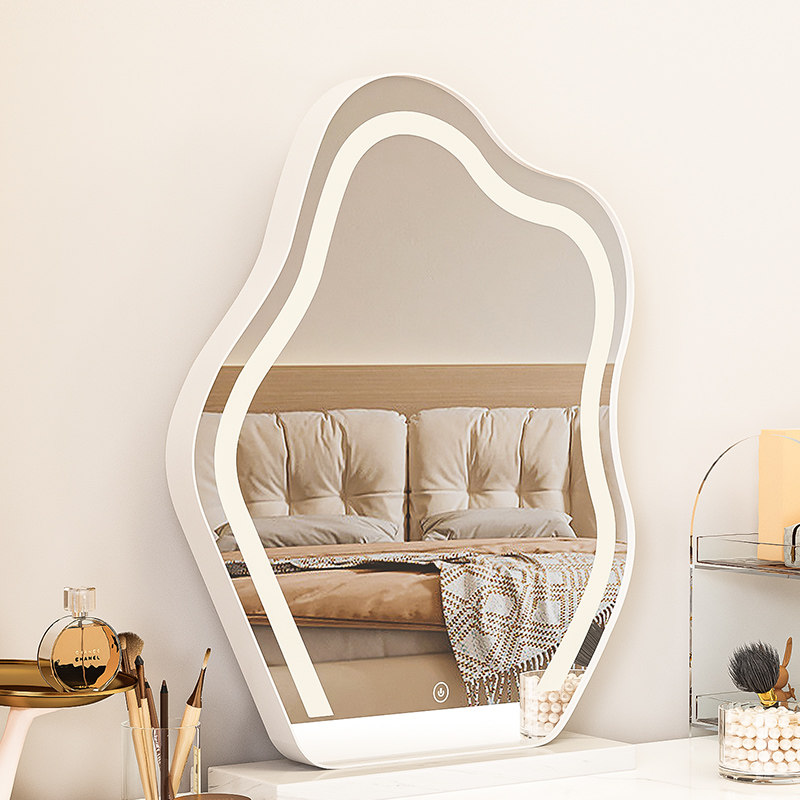 速发云朵化妆镜子镜灯梳妆灯带轻奢高级台式桌面智能台台式梳妆镜