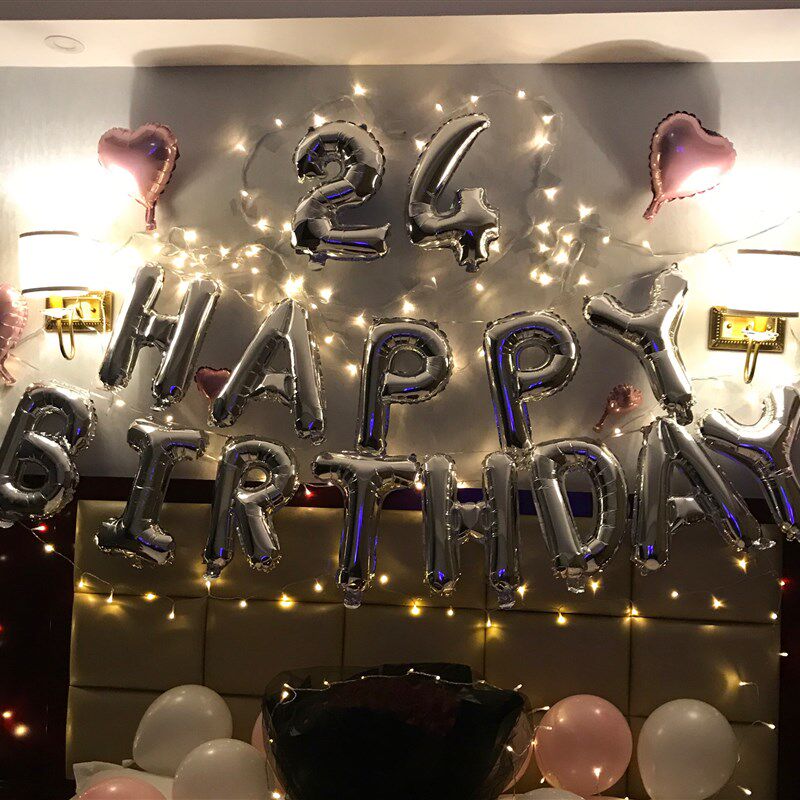 速发生日布置气球套餐成人生日趴聚会气球装饰 儿童生日装饰字母