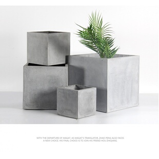 速发水泥花盆简约方形客厅多肉绿植盆室内地院落庭盆