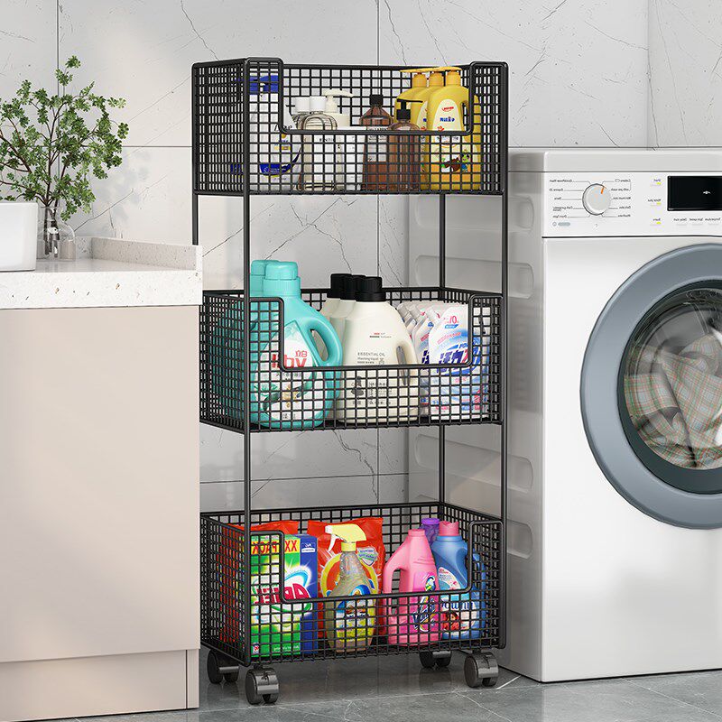 速发浴室厕所洗手间洗用小推车落地洗衣机边家收液衣纳架