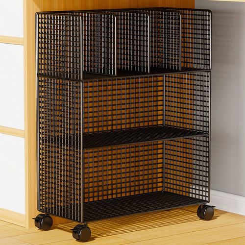 速发书架轮地置物架可移动带落桌下收纳柜书桌旁小书架纳底收桌架