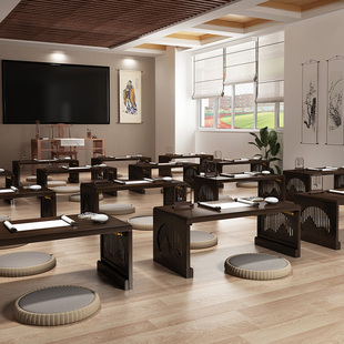 速发飘窗桌新中式写字桌培训班书画矮坐地桌桌可折叠榻米榻小桌子