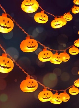 速发圣节发光南瓜灯骷髅小灯串装饰品酒吧商场活场动景布道置具摆