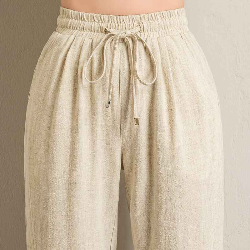 速发宽款春夏天棉麻士裤子206长版休闲哈伦新松裤薄款韩裤