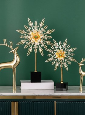 速发轻奢玄关高摆件饰档水晶蒲公英客厅电视柜地台展示柜软装柜品