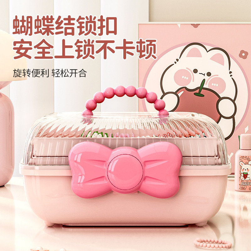 速发童饰收纳盒发宝宝头花头饰小首主桌面大容量多功能便携公饰收