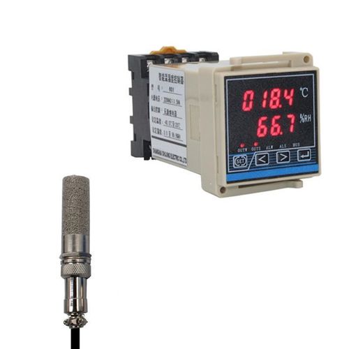 速发卡轨式安装85湿通温度潮表导轨温湿传控器防高制温度感器报警