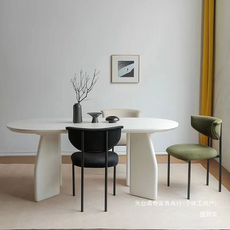 速发风家法式奶油设计师靠背椅极简梳户型小妆椅绒布厂餐椅家用餐