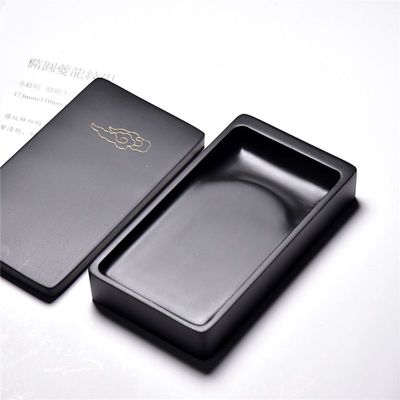 速发中国歙砚砚带盖原//素石砚台素砚实用文房墨盘并肩端砚老坑文