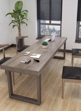 速发实木约oft会议台长桌电脑桌洽谈桌椅办公桌简l工作桌长条桌子