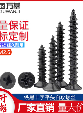 铁发黑十字平头自攻螺丝钉沉头自攻螺钉木螺丝M1.2/M1.R4/M1.7M2M