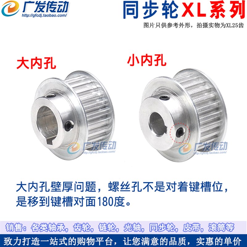 同步轮XL19齿/T 槽o宽16 BF型 K型 同步皮带轮 凸台顶丝 内孔6-20