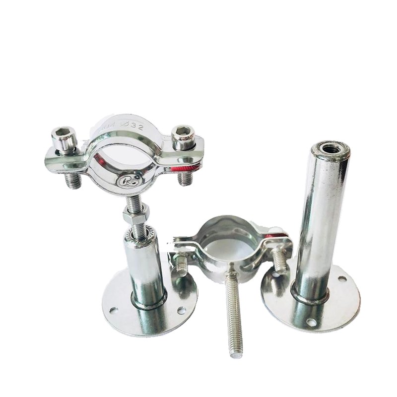 304不锈d钢可调节底座管道支架伸缩管子夹PVC水管卡扣抱箍固定管