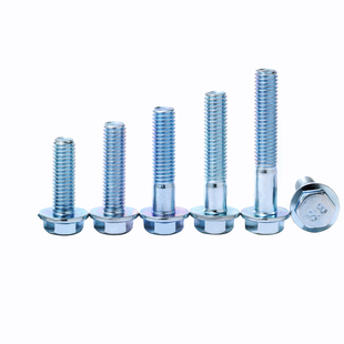 8.8级镀锌外六角法兰面螺丝 法兰螺丝 六角带垫螺栓M5MV6M8-M16