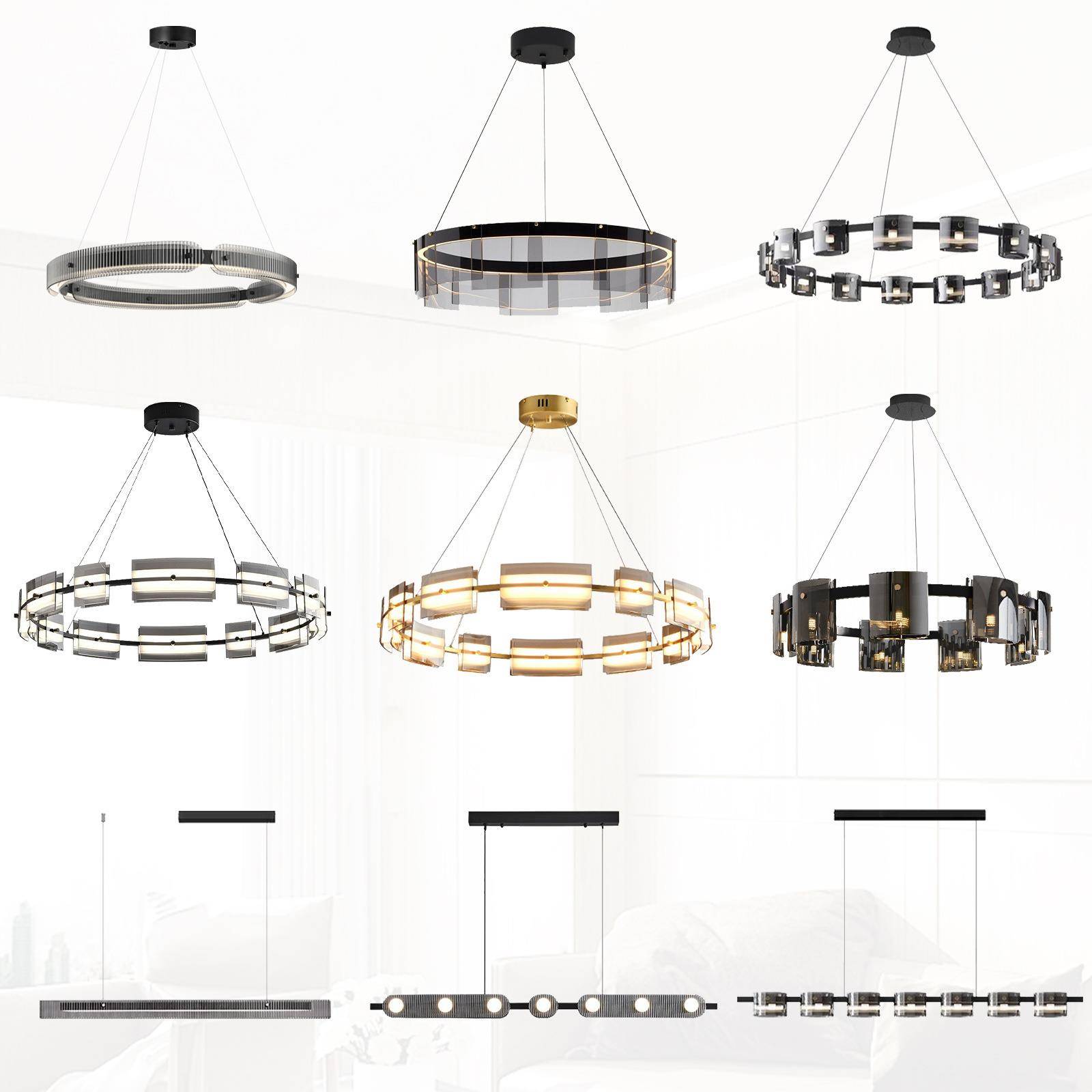 跨境现代意式简约卧室书房客厅吊灯个性家用创意玻璃餐厅吊灯