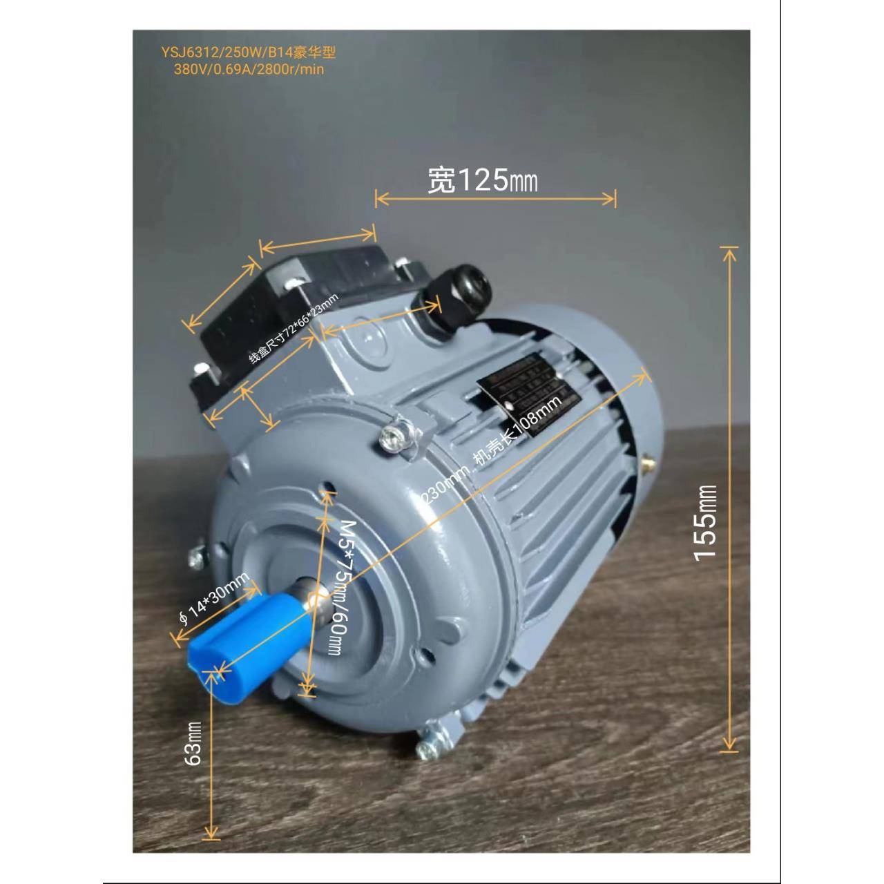 YSJ6312-250W-B14豪华型三相通用电机