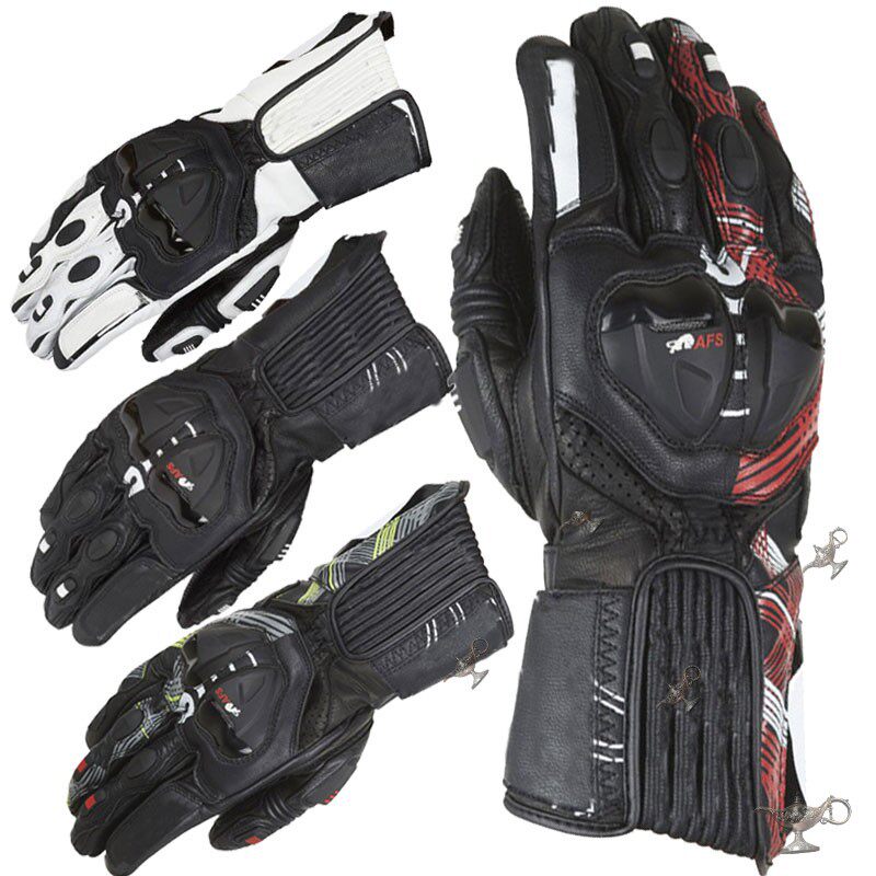 AFS-19摩托车赛车机车场地皮质长款骑士骑行防摔手套男长途手套