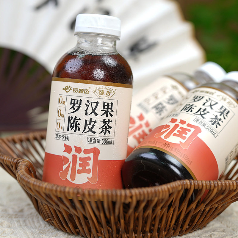 臻饮罗汉果陈皮茶植物饮料火锅烧烤搭子无糖茶饮500ml*6瓶装图片