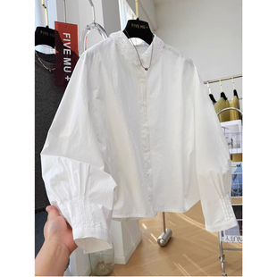镂空蕾丝翻领长袖衬衣女春装高级感轻奢减龄洋气叠穿上衣韩系小衫