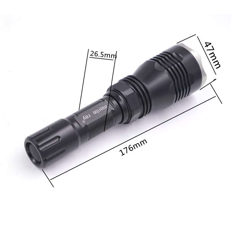 远射王802钢头KW CSLNM1.TG 10w白光平头聚光远射强光18650手电筒
