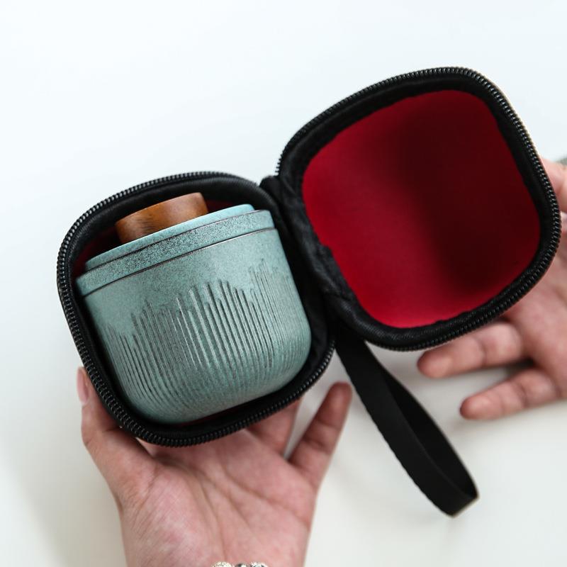 旅行功夫茶具套装户外车载快客杯一壶二三杯迷你便携包过滤泡茶杯