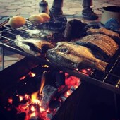 柯曼野营自驾日式 露n营野餐折叠桌子不锈钢组合烧烤桌可拼接重叠