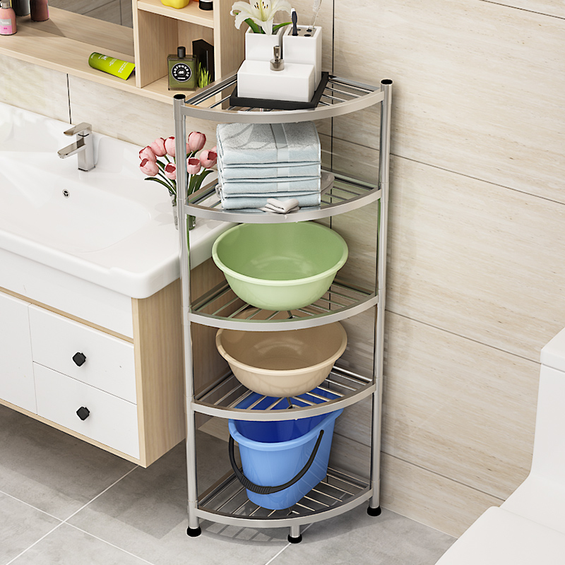 厨房放锅架灶台i不锈钢墙边置物架落地多功能桌面三角锅具储物收