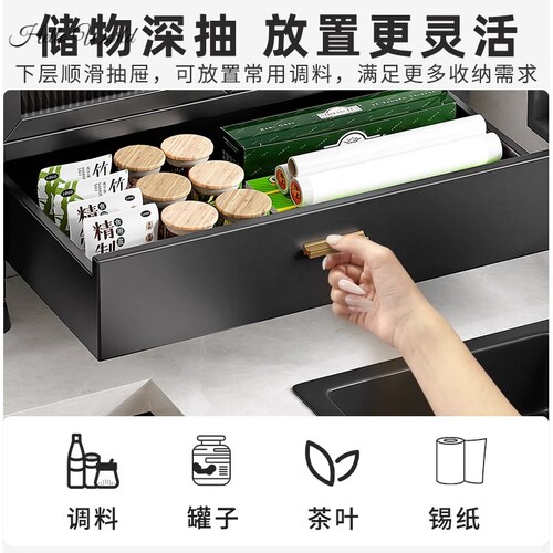 厨房多功能置物架家用台面微v波炉小型碗碟收纳架沥水放碗盘架碗