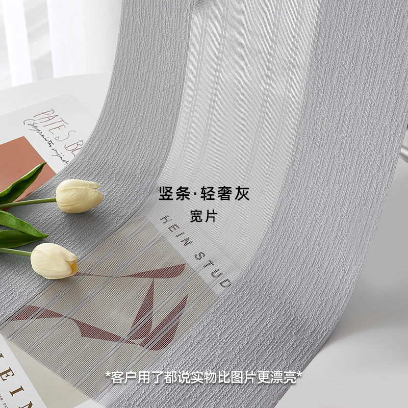 电动梦幻帘窗帘遮光l2023新款客厅阳台卧室纱帘垂直竖百叶窗帘遮