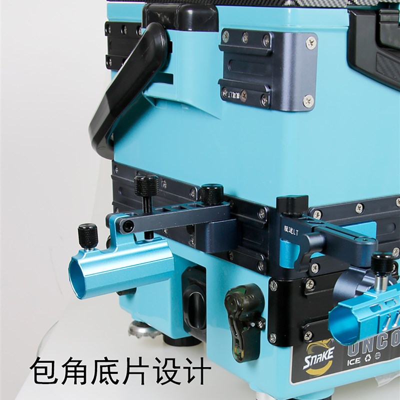 狼途钓箱配件双炮台左手轨道滑轨直角前置L大物长万向拐角炮台支